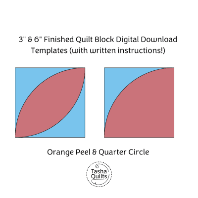3" & 6" Finished Orange Peel & Quarter Circle Templates With Instructions - Digital Download
