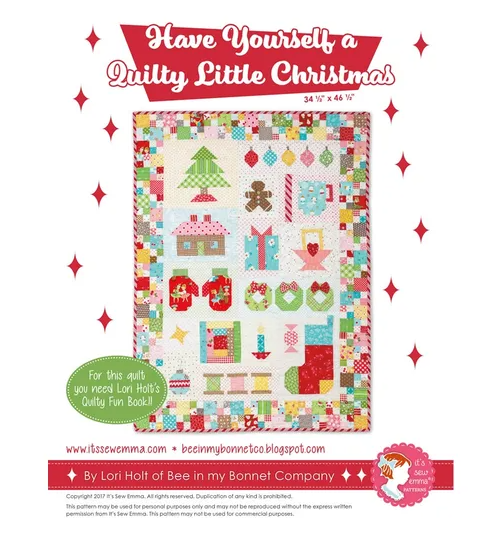Have Yourself a Quilty Little Christmas Downloadable PDF Quilt Pattern Bee in my Bonnet