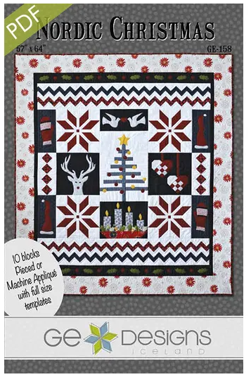 Nordic Christmas Downloadable PDF Quilt Pattern by G. E. Designs.